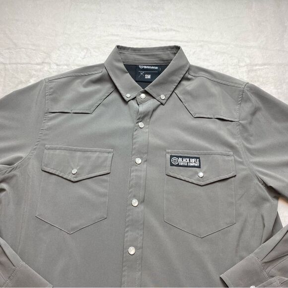 Black Rifle Coffee Company Gray Snap Front Western Style Shirt Size Small - Picture 6 of 14